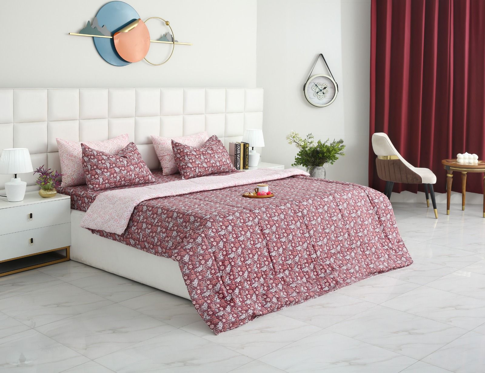 6 PCs Summer Comforter Set- COM003 Bed Spread Apricot