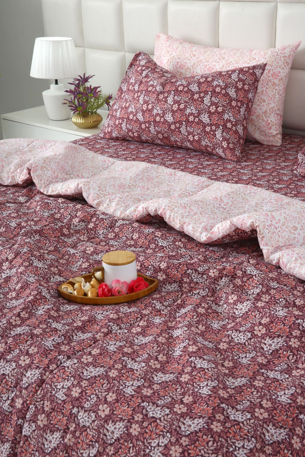6 PCs Summer Comforter Set- COM003 Bed Spread Apricot