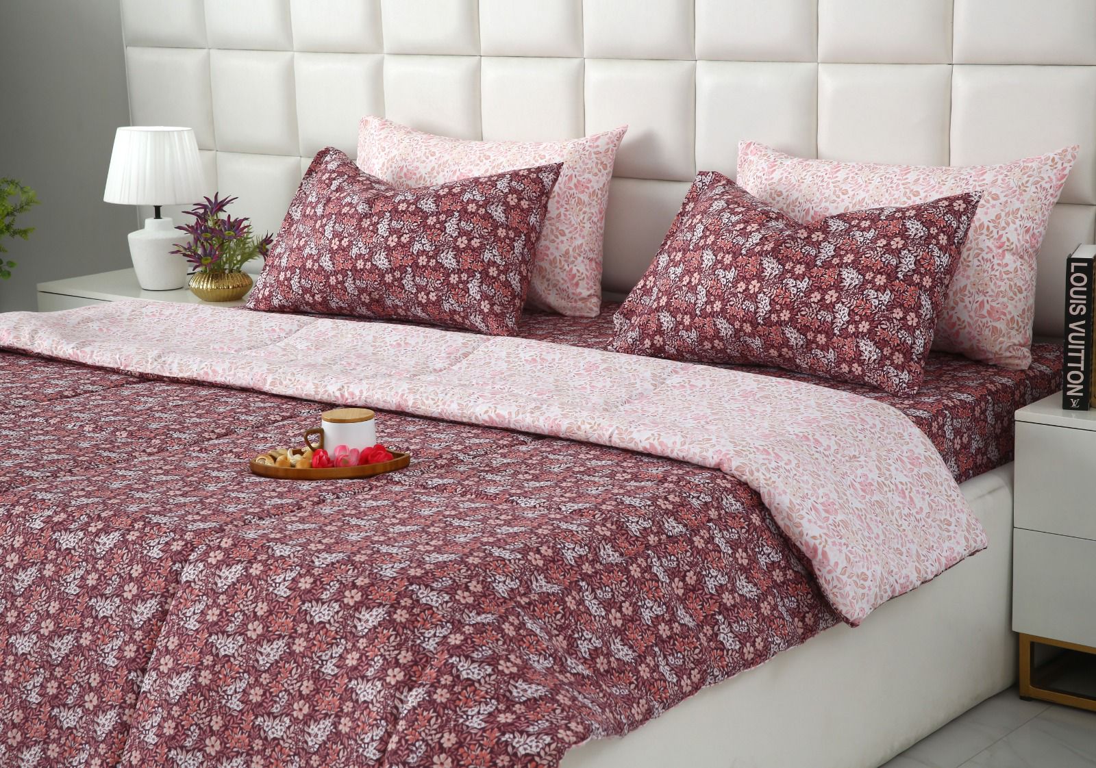 6 PCs Summer Comforter Set- COM003 Bed Spread Apricot