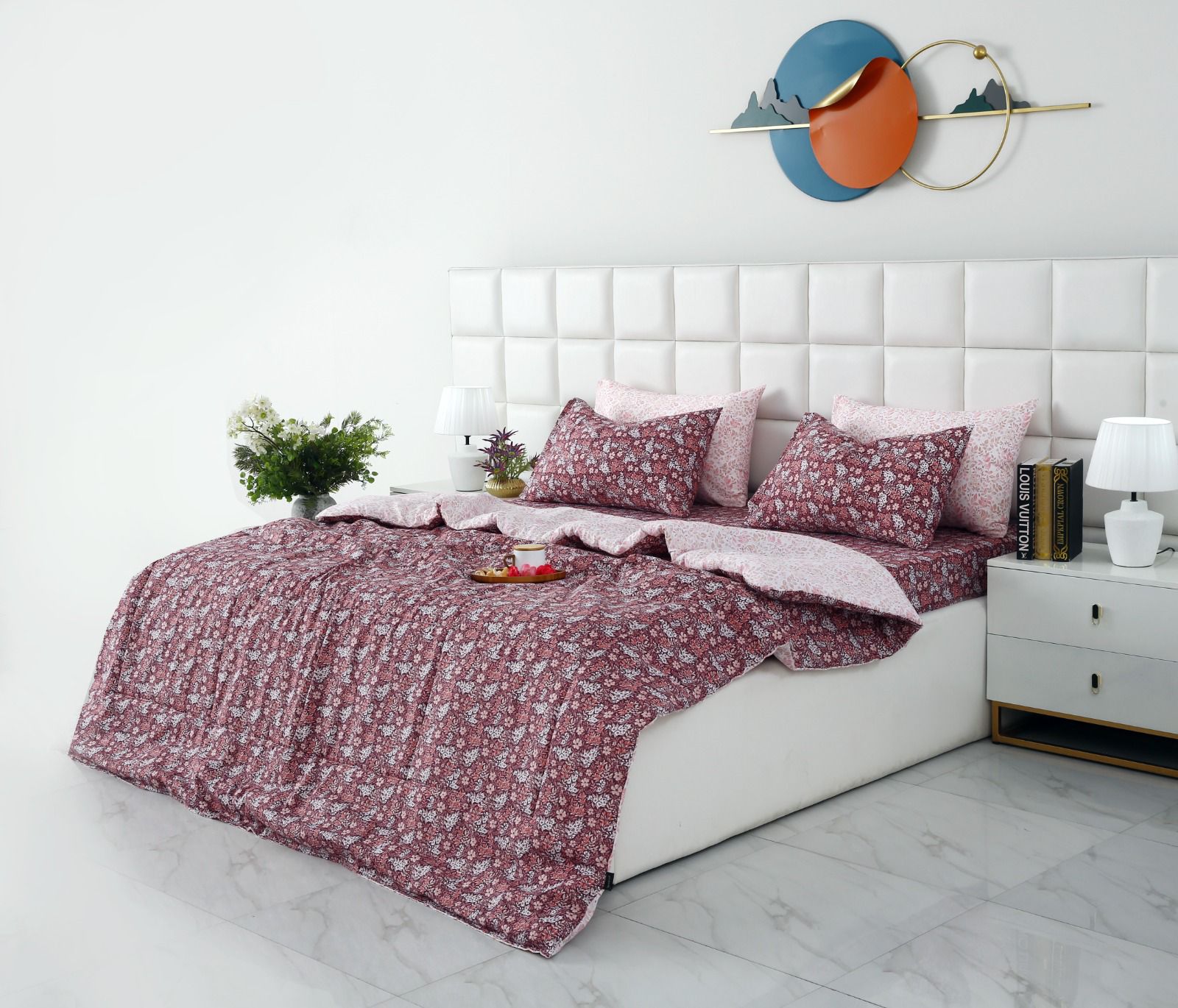 6 PCs Summer Comforter Set- COM003 Bed Spread Apricot