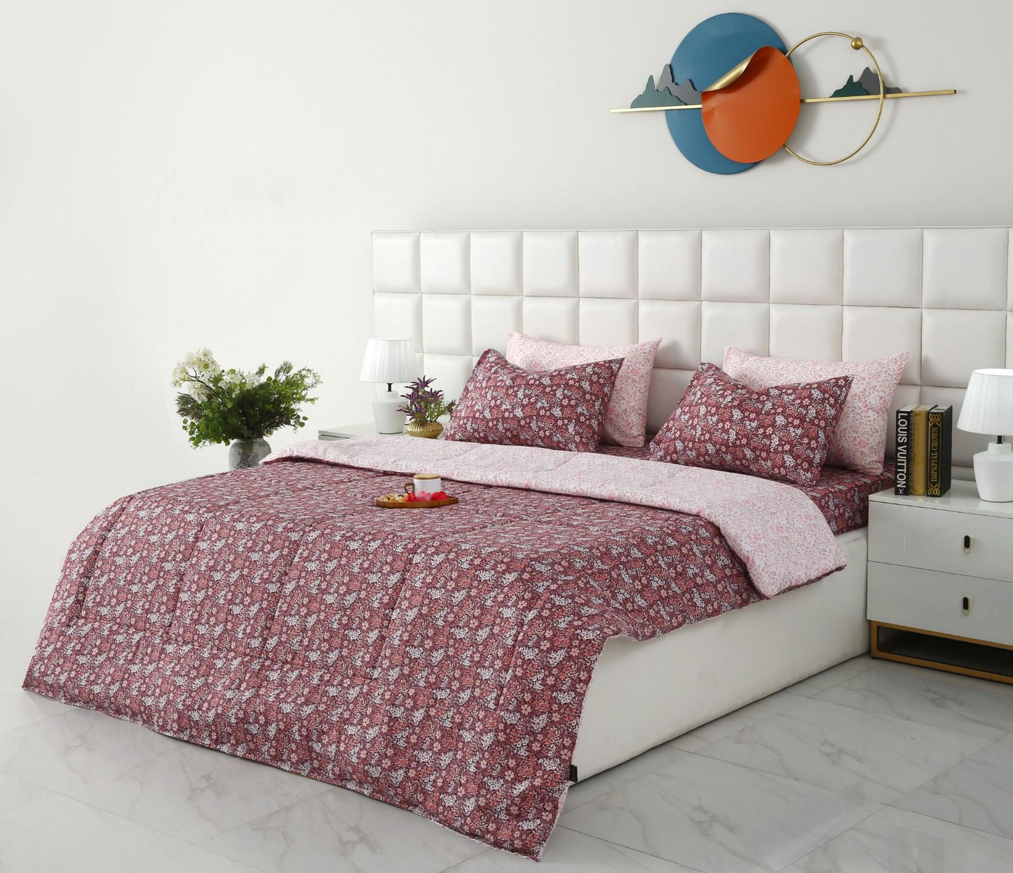 6 PCs Summer Comforter Set- COM003 Bed Spread Apricot