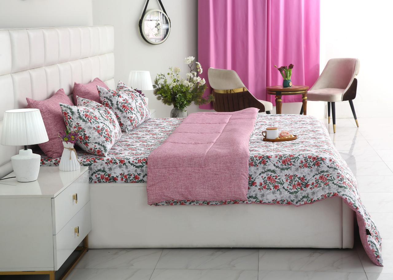 6 PCs Summer Comforter Set- COM005 Bed Spread Apricot