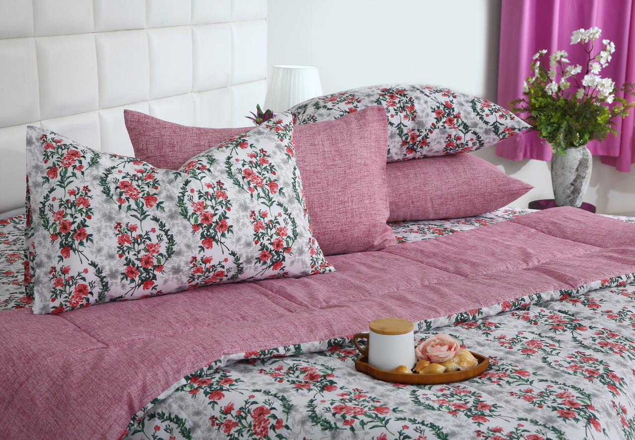 6 PCs Summer Comforter Set- COM005 Bed Spread Apricot