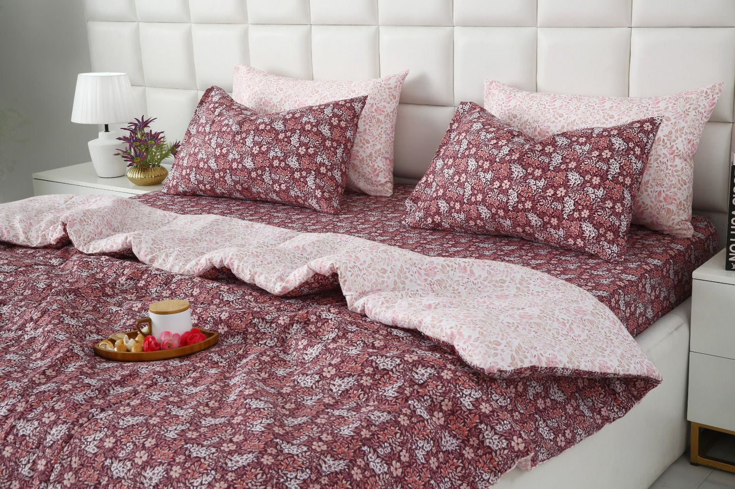 6 PCs Summer Comforter Set- COM003 Bed Spread Apricot