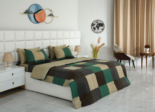 6 PCs Summer Comforter Set- COM002 Bed Spread Apricot
