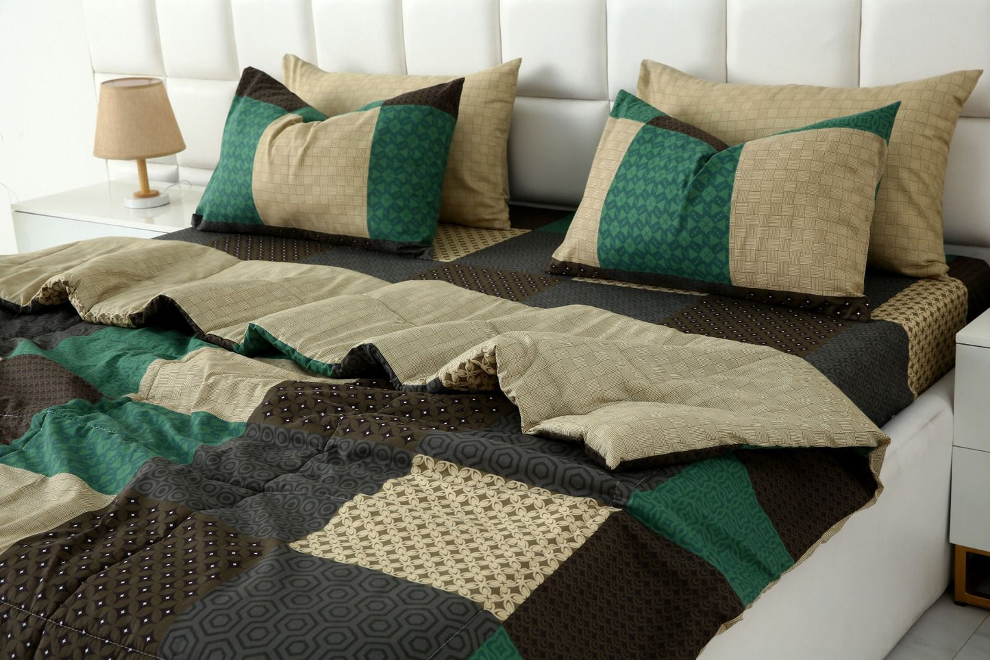 6 PCs Summer Comforter Set- COM002 Bed Spread Apricot