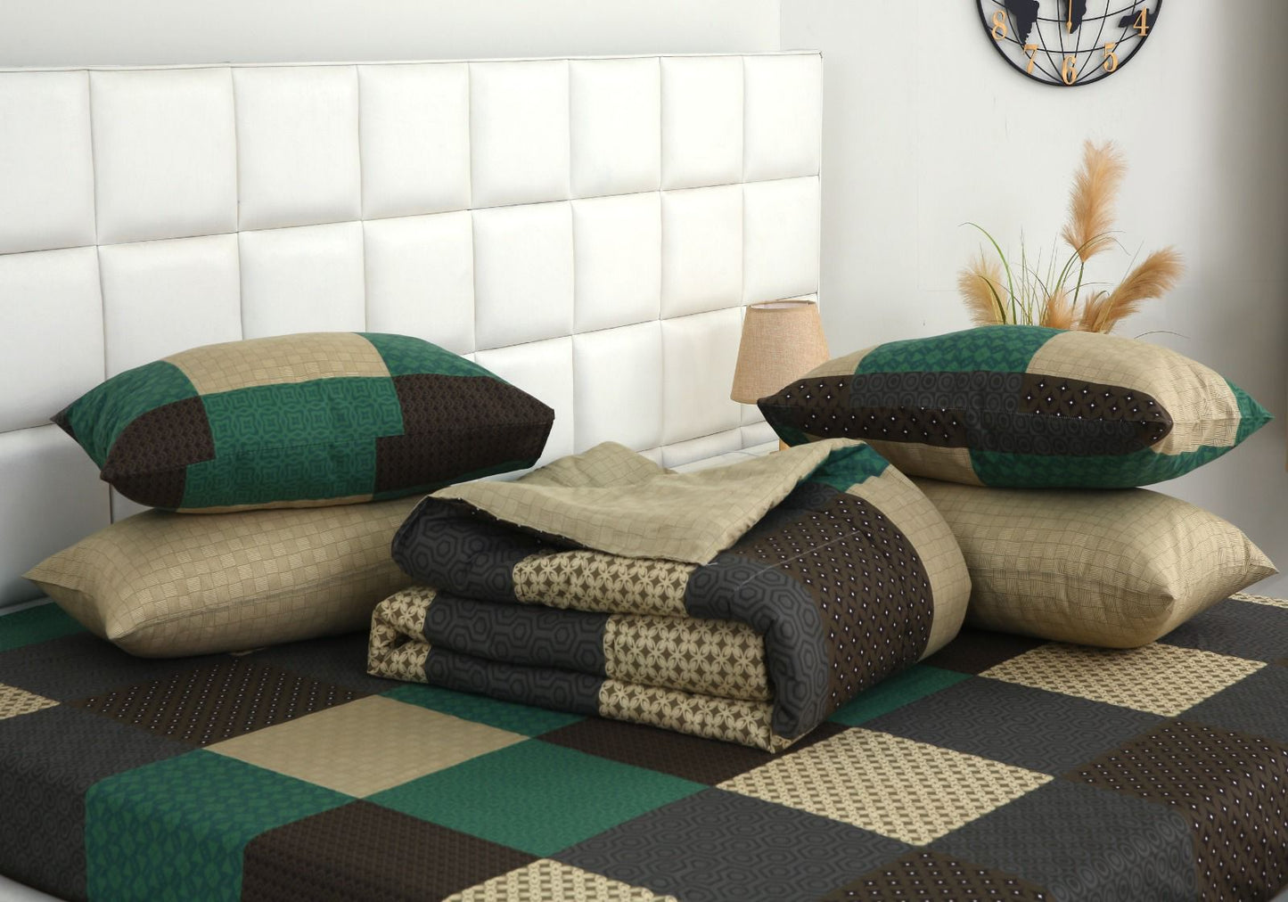 6 PCs Summer Comforter Set- COM002 Bed Spread Apricot