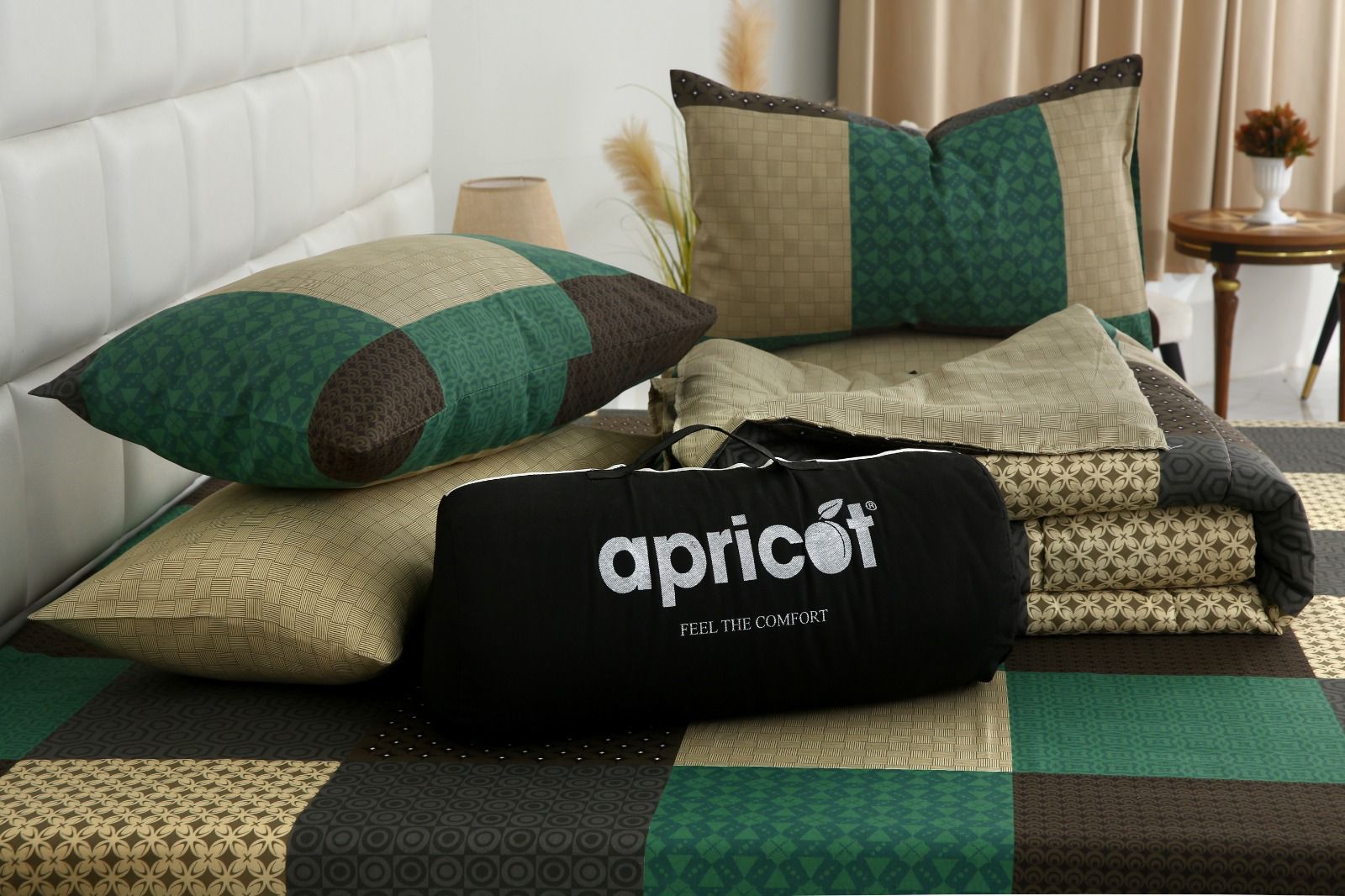 6 PCs Summer Comforter Set- COM002 Bed Spread Apricot