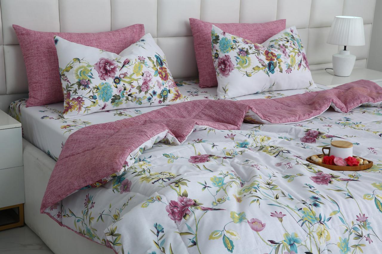 6 PCs Summer Comforter Set- COM007 Bed Spread Apricot