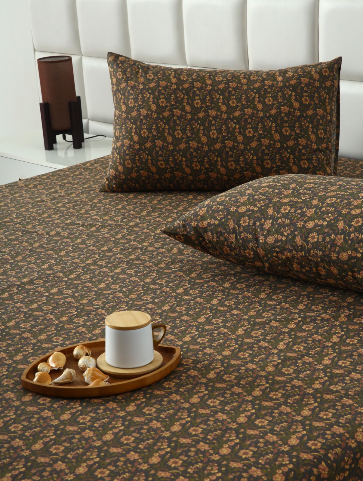 3 PCs Double Bed Sheet With Same Packing- Coral Spice BED SHEET Apricot