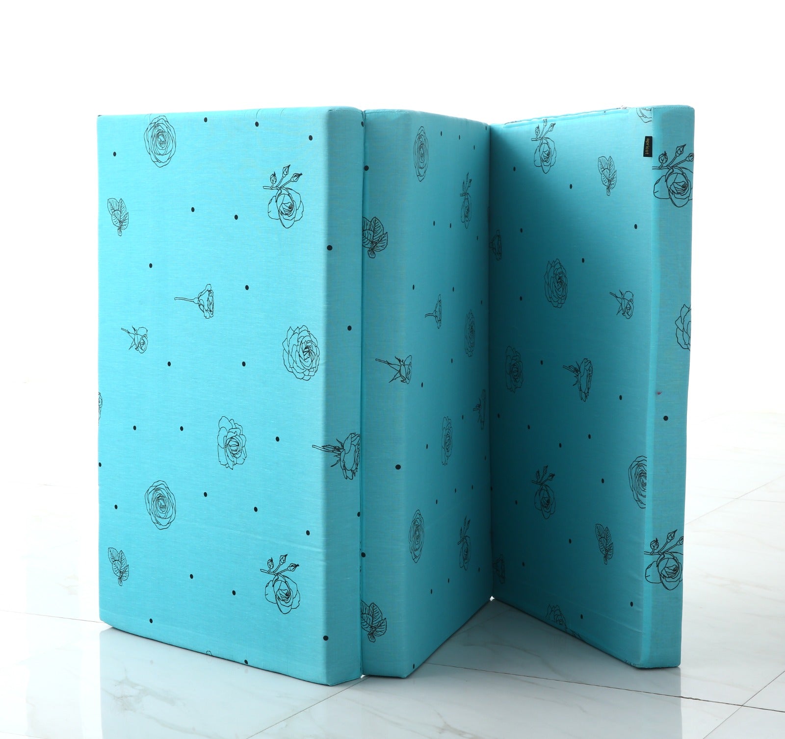 Foldable Mattress- Aqua Abstract Flower Protectors Apricot
