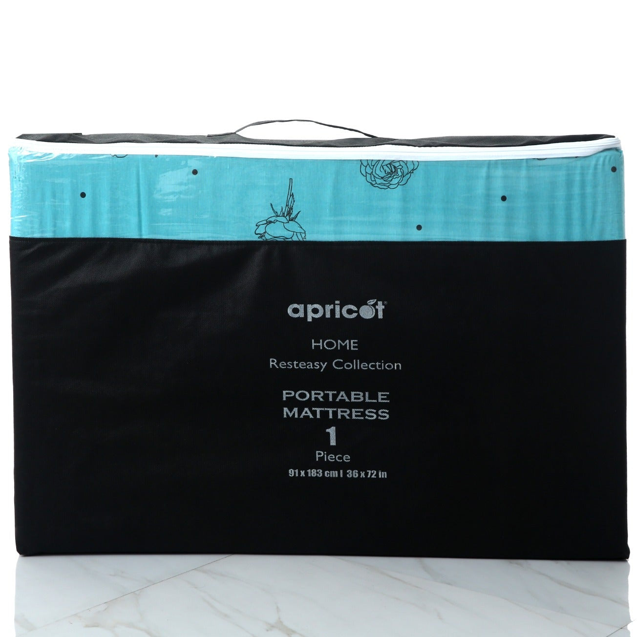 Foldable Mattress- Aqua Abstract Flower Protectors Apricot