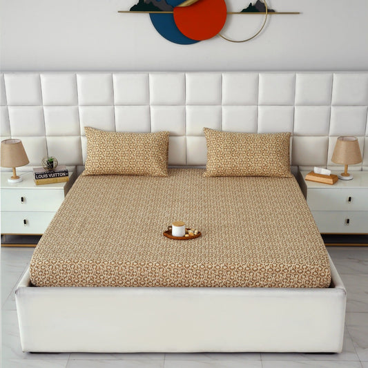 Fitted Bed Sheet- PFT0283 Fitted Sheets Apricot