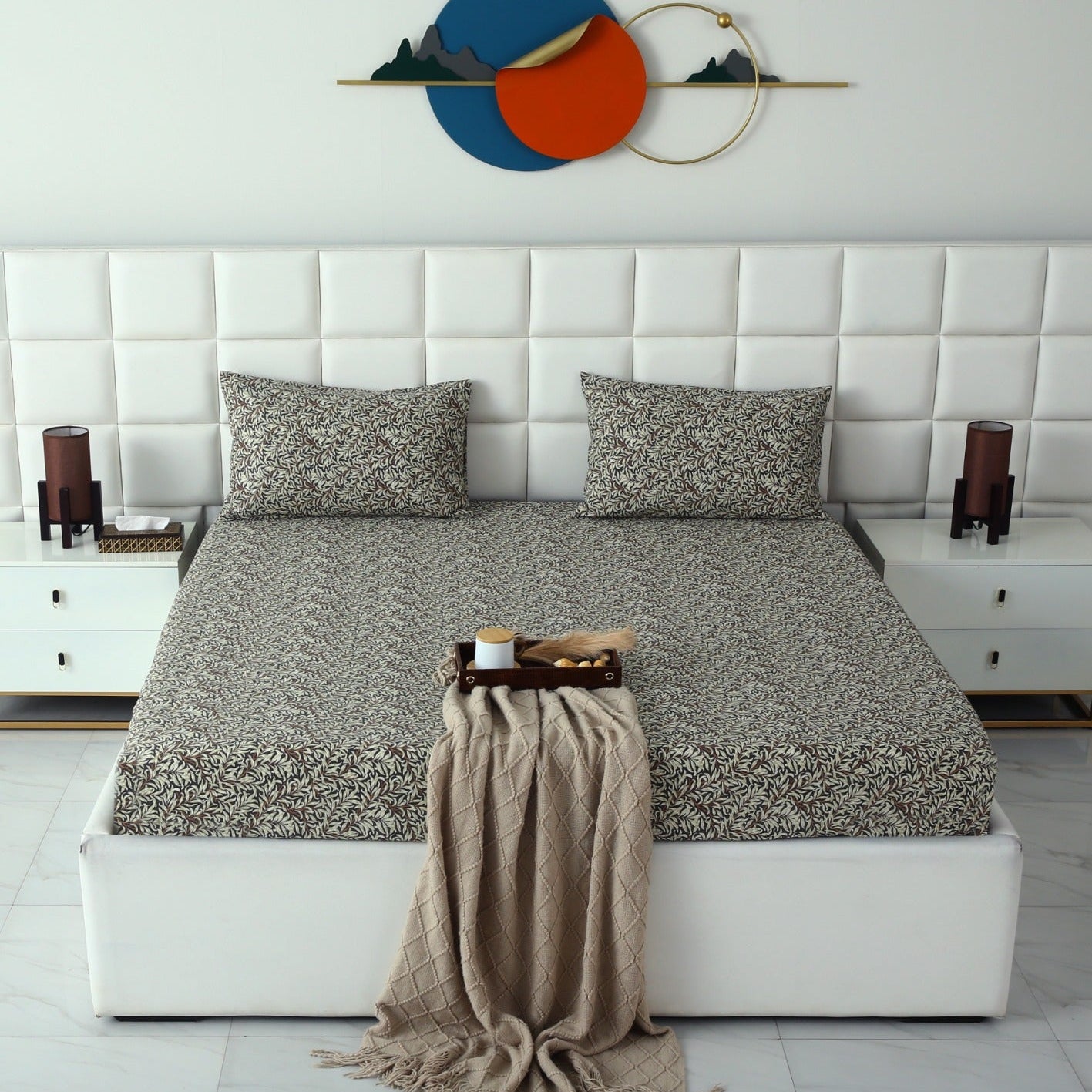 Fitted Bed Sheet- Brown Jewel Fitted Sheets Apricot