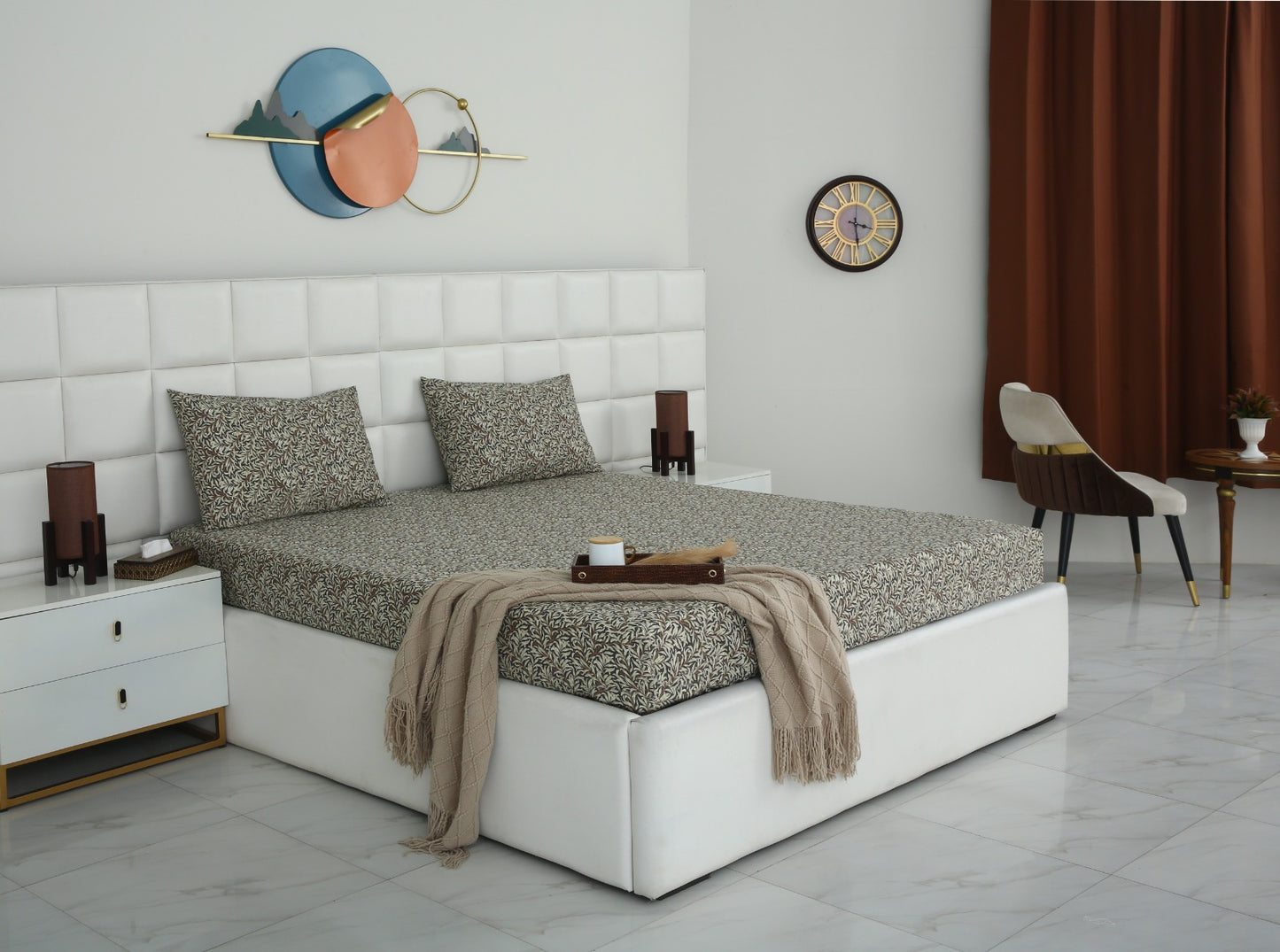 Fitted Bed Sheet- Brown Jewel Fitted Sheets Apricot