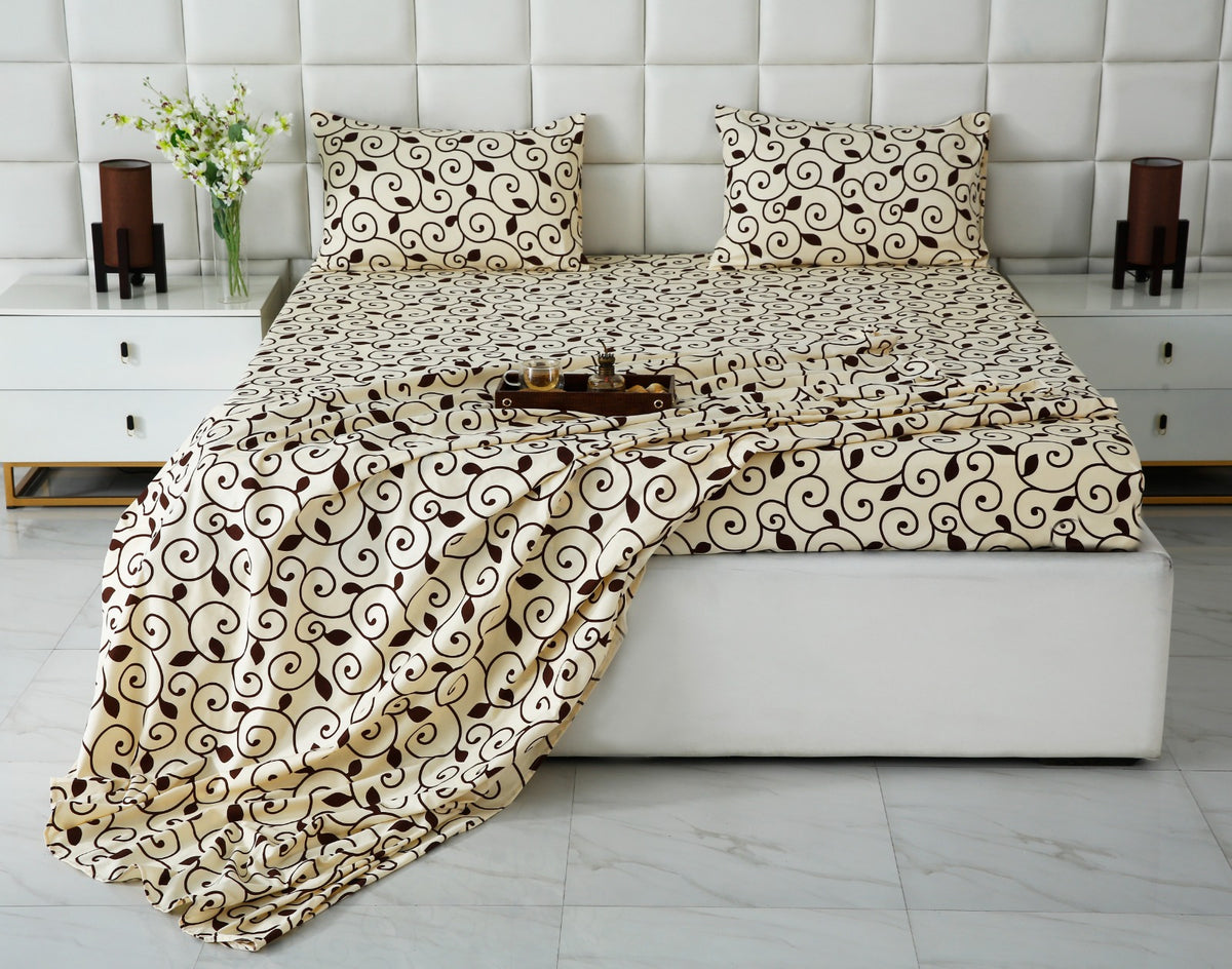 Fitted Bed Sheet- FTM003 Fitted Sheets Apricot