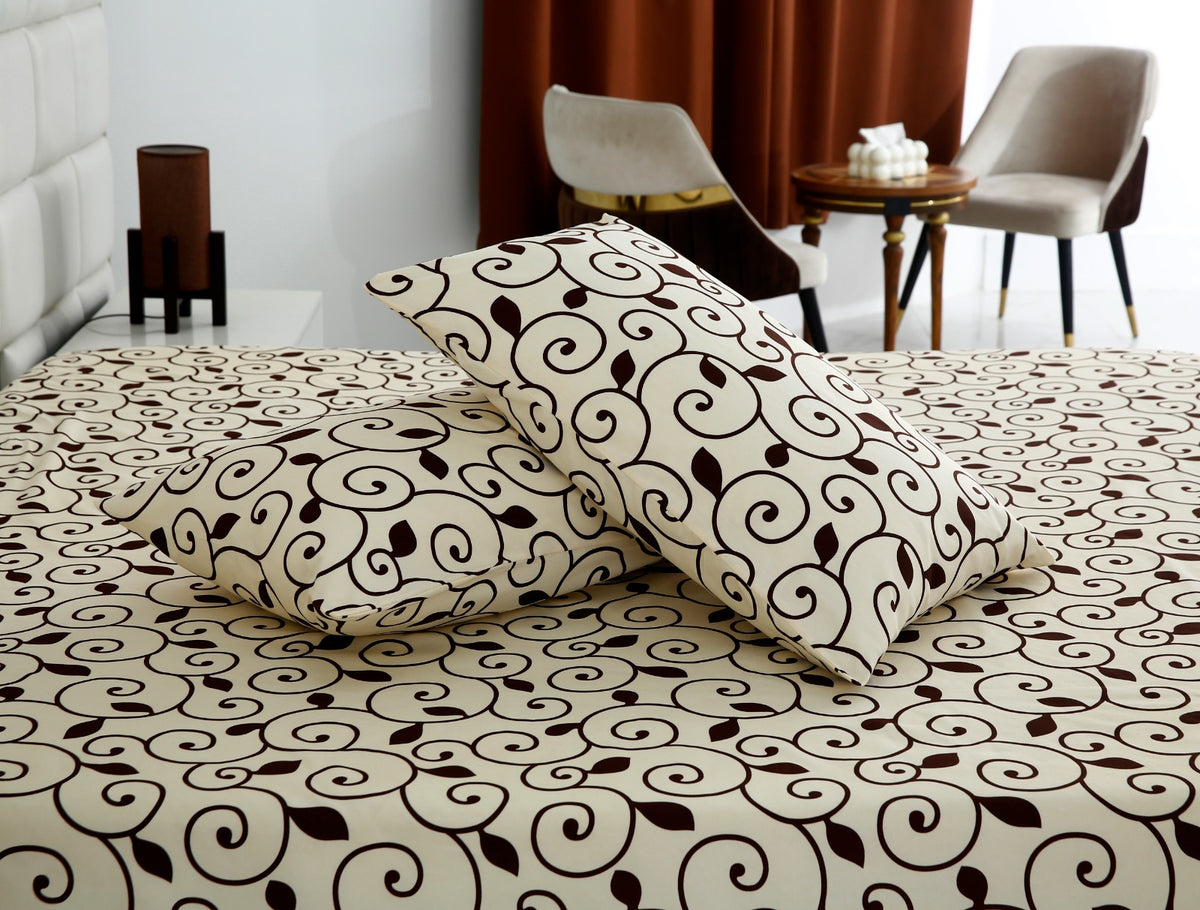 Fitted Bed Sheet- FTM003 Fitted Sheets Apricot