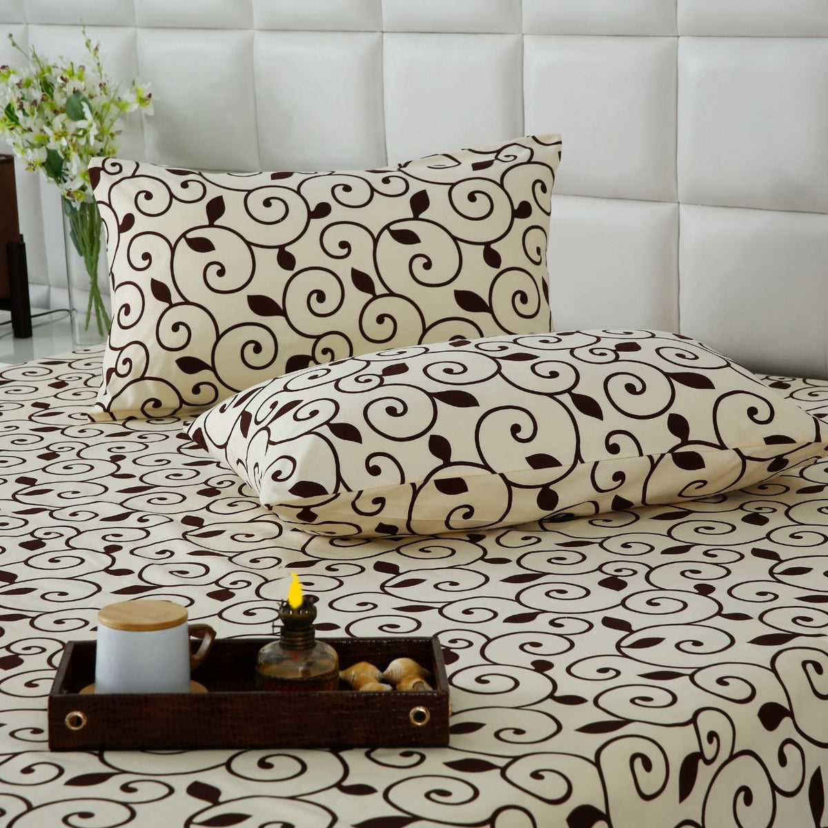 Fitted Bed Sheet- FTM003 Fitted Sheets Apricot