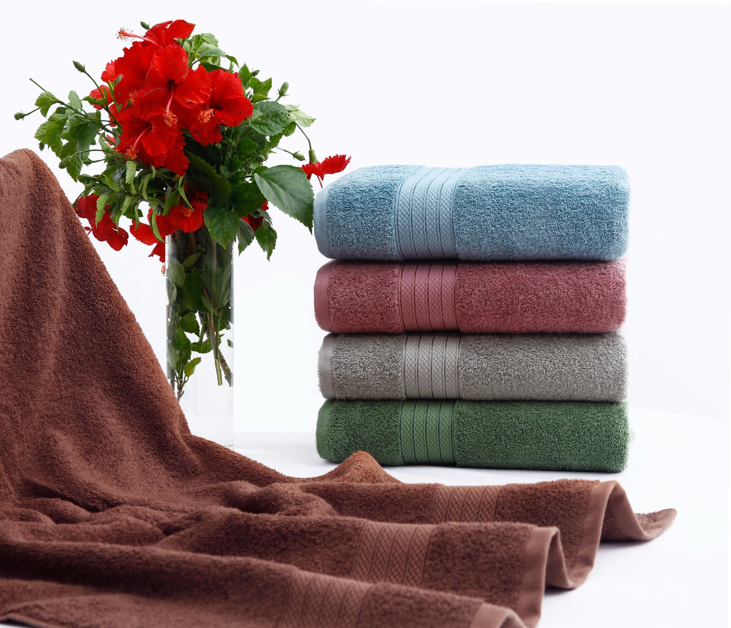 1 PC 100% Cotton Towel (16078)- Storm Blue