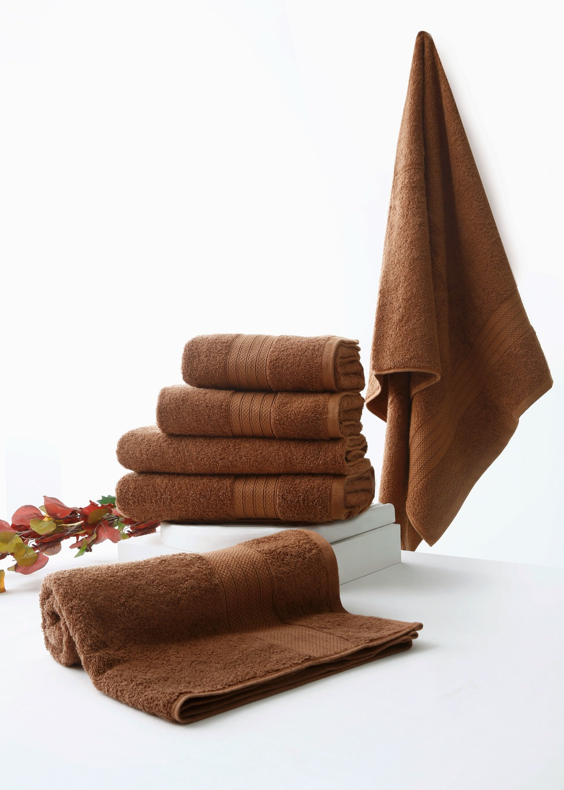 1 PC 100% Cotton Towel (16080)- Sudan Brown