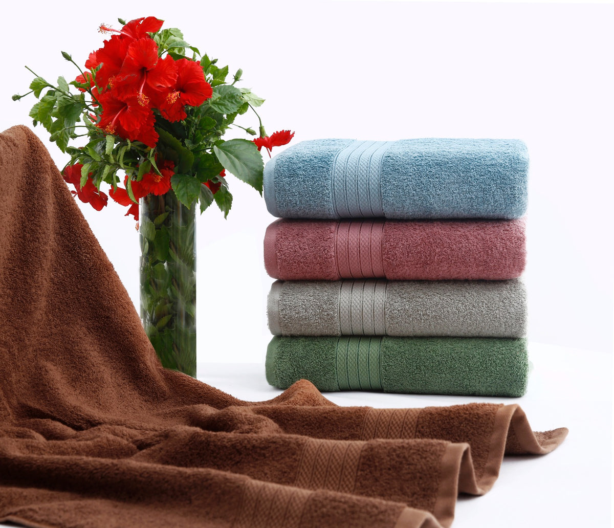 1 PC 100% Cotton Towel (16078)- Storm Blue