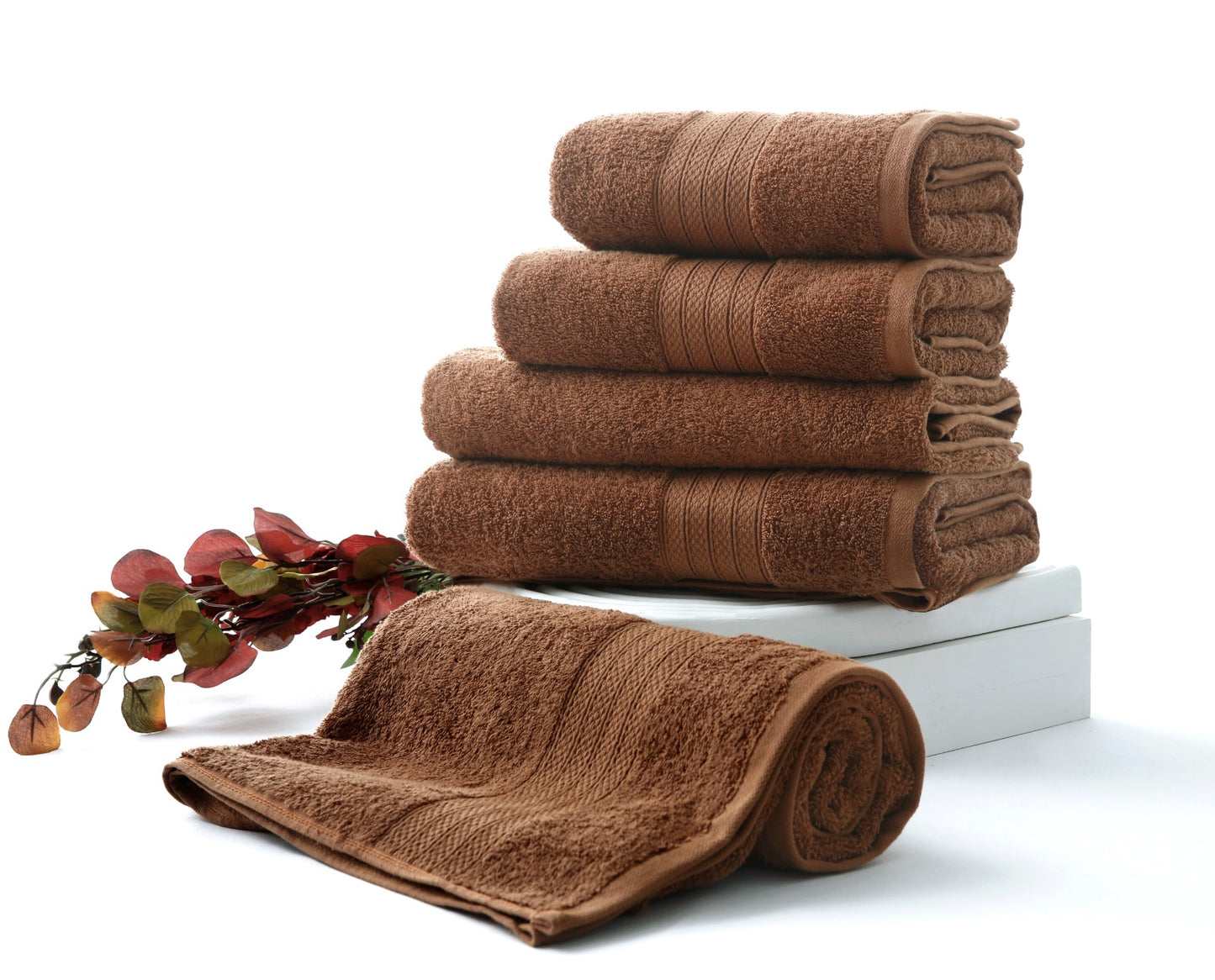 1 PC 100% Cotton Towel (16080)- Sudan Brown