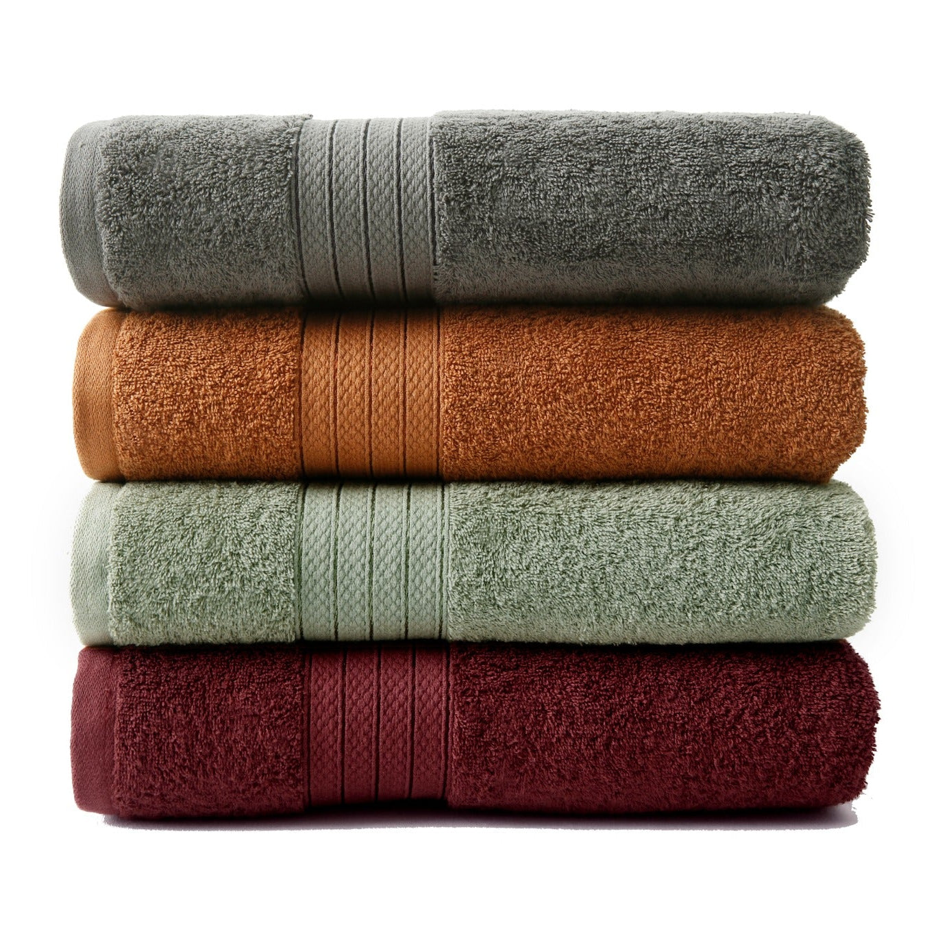 1 PC 100% Cotton Towel (16083)- Burgundy