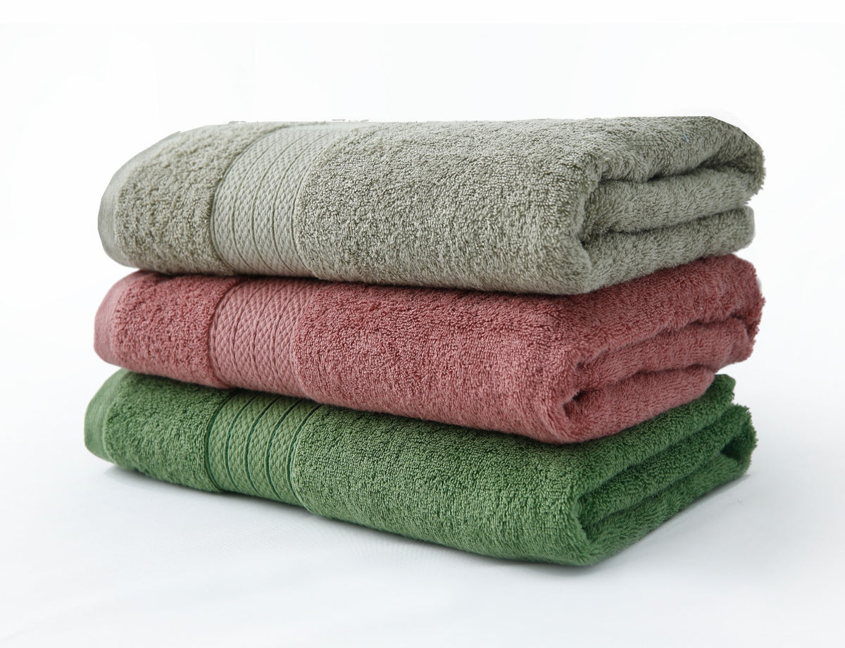 1 PC 100% Cotton Towel (16081)- Dusty Pink