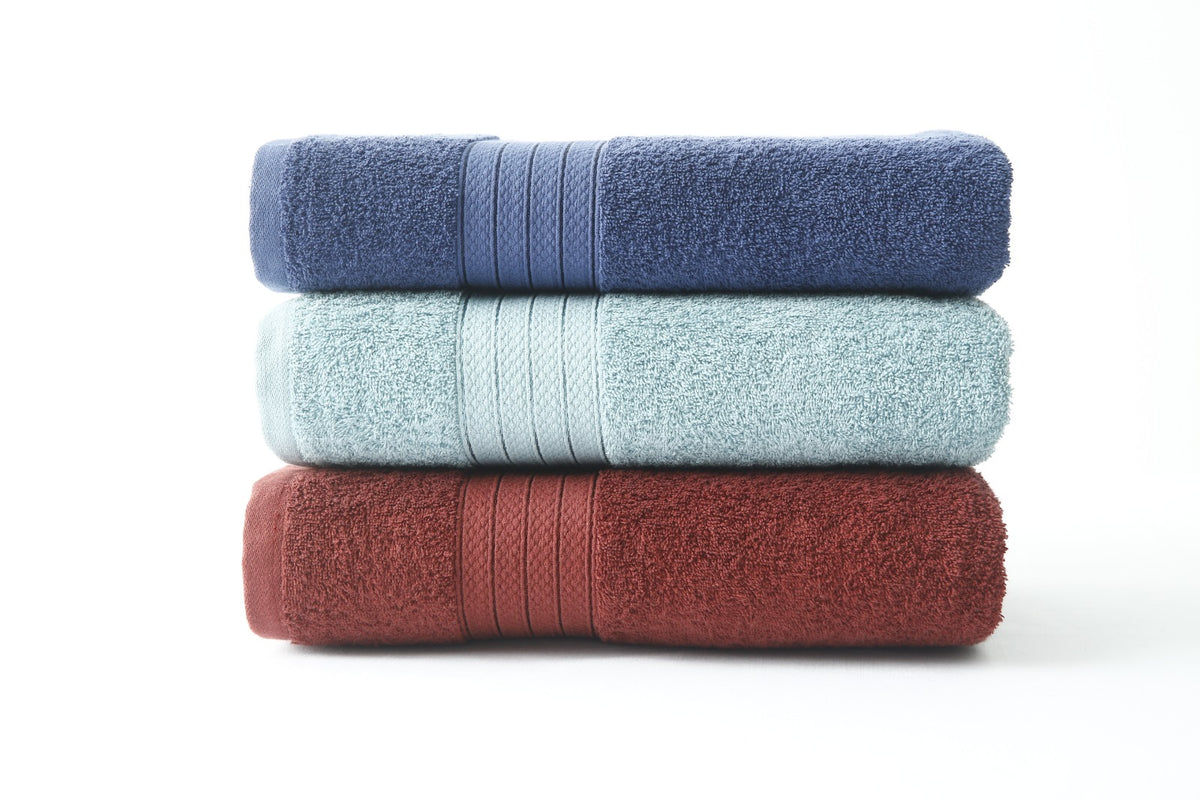 1 PC 100% Cotton Towel (16078)- Storm Blue