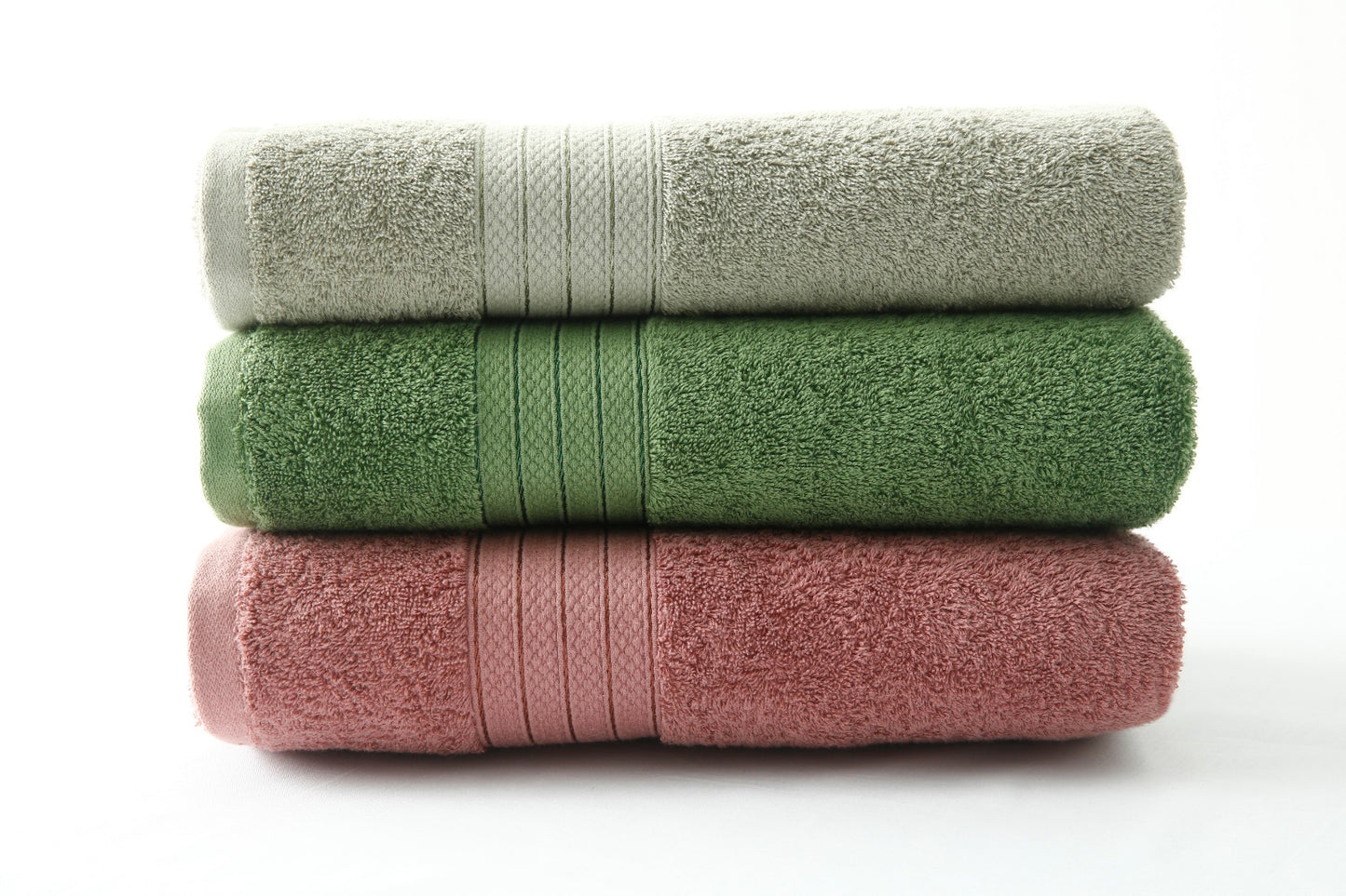 1 PC 100% Cotton Towel (16079)- Dessert Sage
