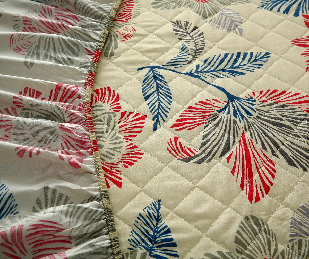 Quilted Waterproof Mattress Protector- Cherry Blossom