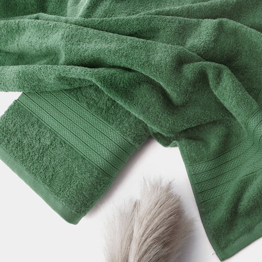1 PC 100% Cotton Towel (16076)- Olive Green