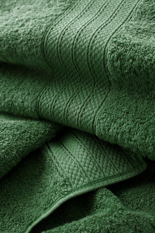 1 PC 100% Cotton Towel (16076)- Olive Green
