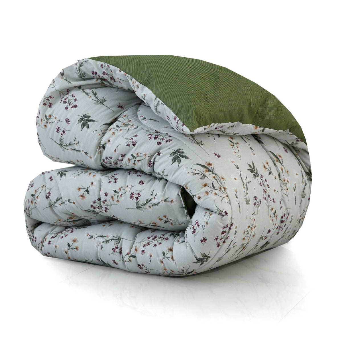 8 PCs Premium Winter Razai Set- Willow Mist Comforters Apricot