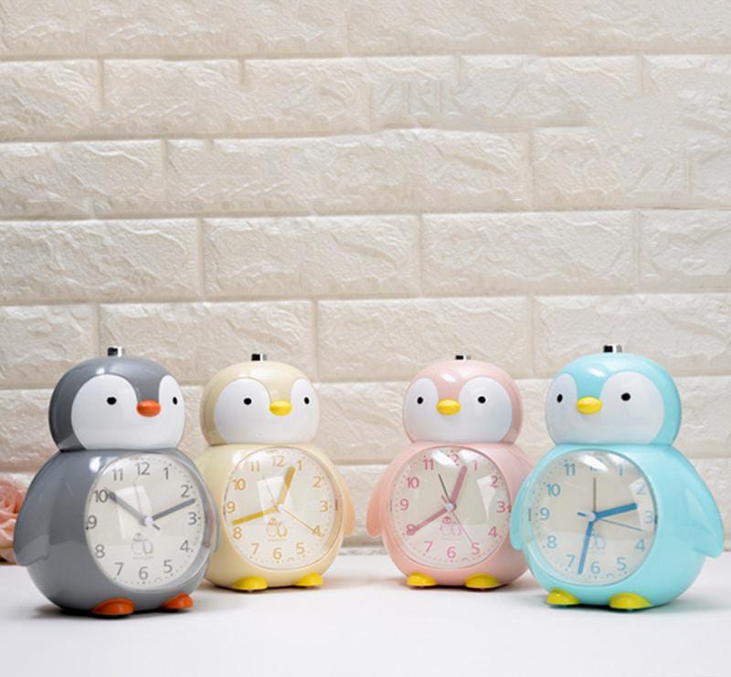 Wall and Side Table Alarm Clock-Penguin(Pink) Clock Apricot   