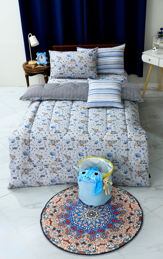 5 PCs Single Comforter Set-Mars