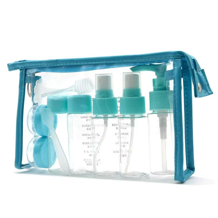 7PCs BPA Free Portable Toiletry Containers Set-(SA2405-178) Cosmetic Organizer Apricot Blue