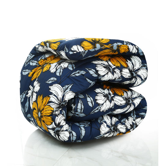 1 PC Single Comforter-White Flower