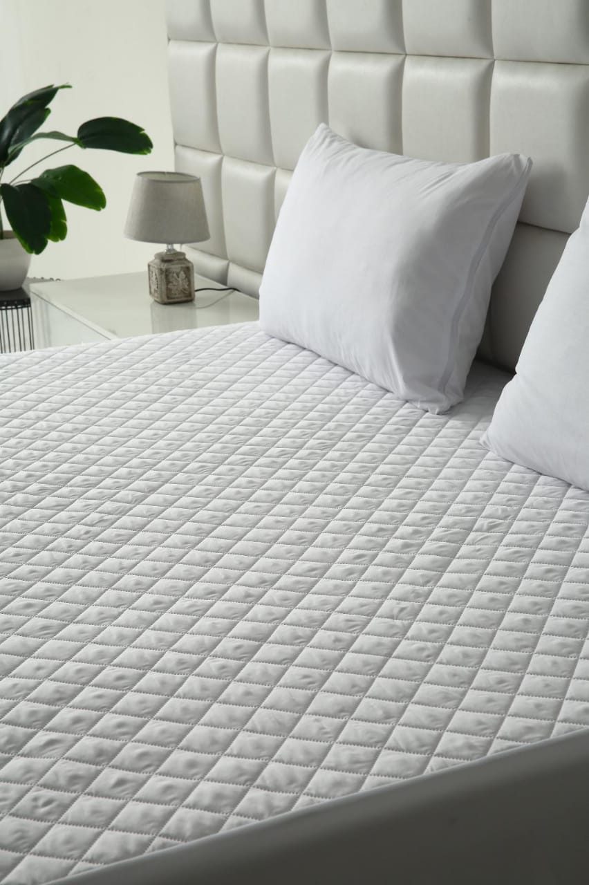 Quilted Waterproof Mattress Protector-White Protectors Apricot