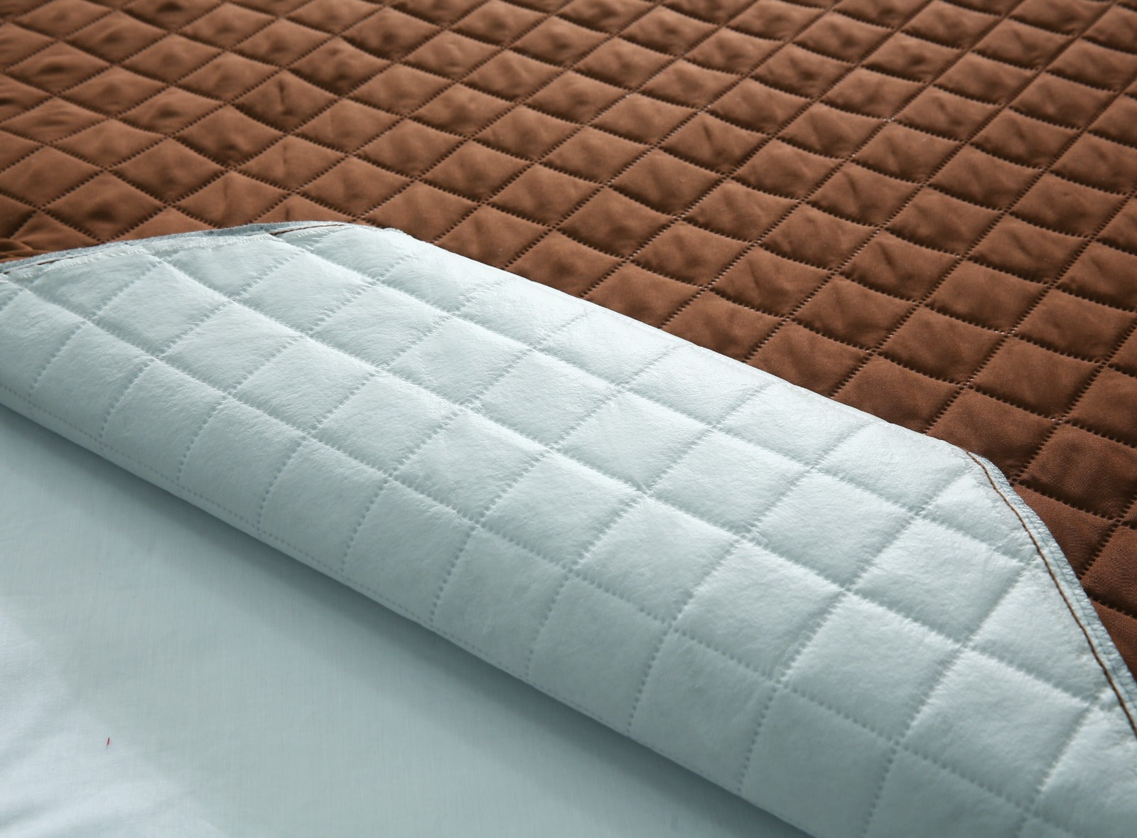 Quilted Waterproof Mattress Protector-Brown Protectors Apricot