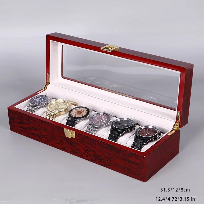 6 Slots Rose Wood Watch Organizer-SA2408-285 Cosmetic Organizer Apricot