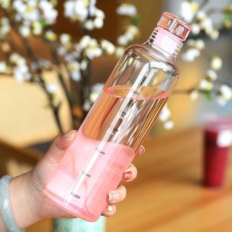 Water bottle with Time Marker Cover-SA2408-169 Apricot Pink