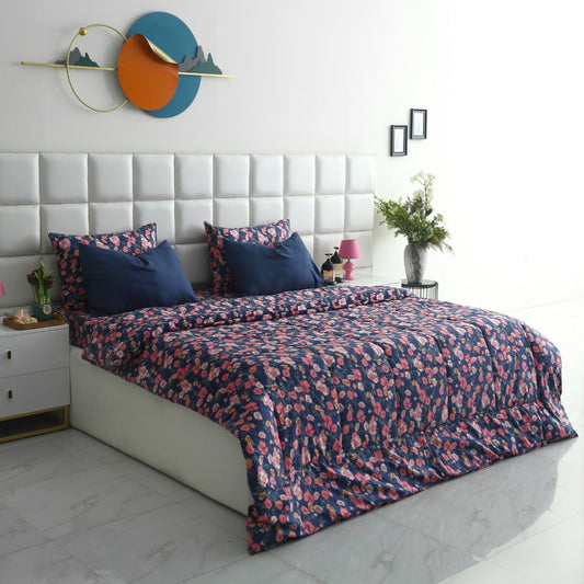 6 PCs Summer Comforter Set-Autumn Bloom Bed Spread Apricot