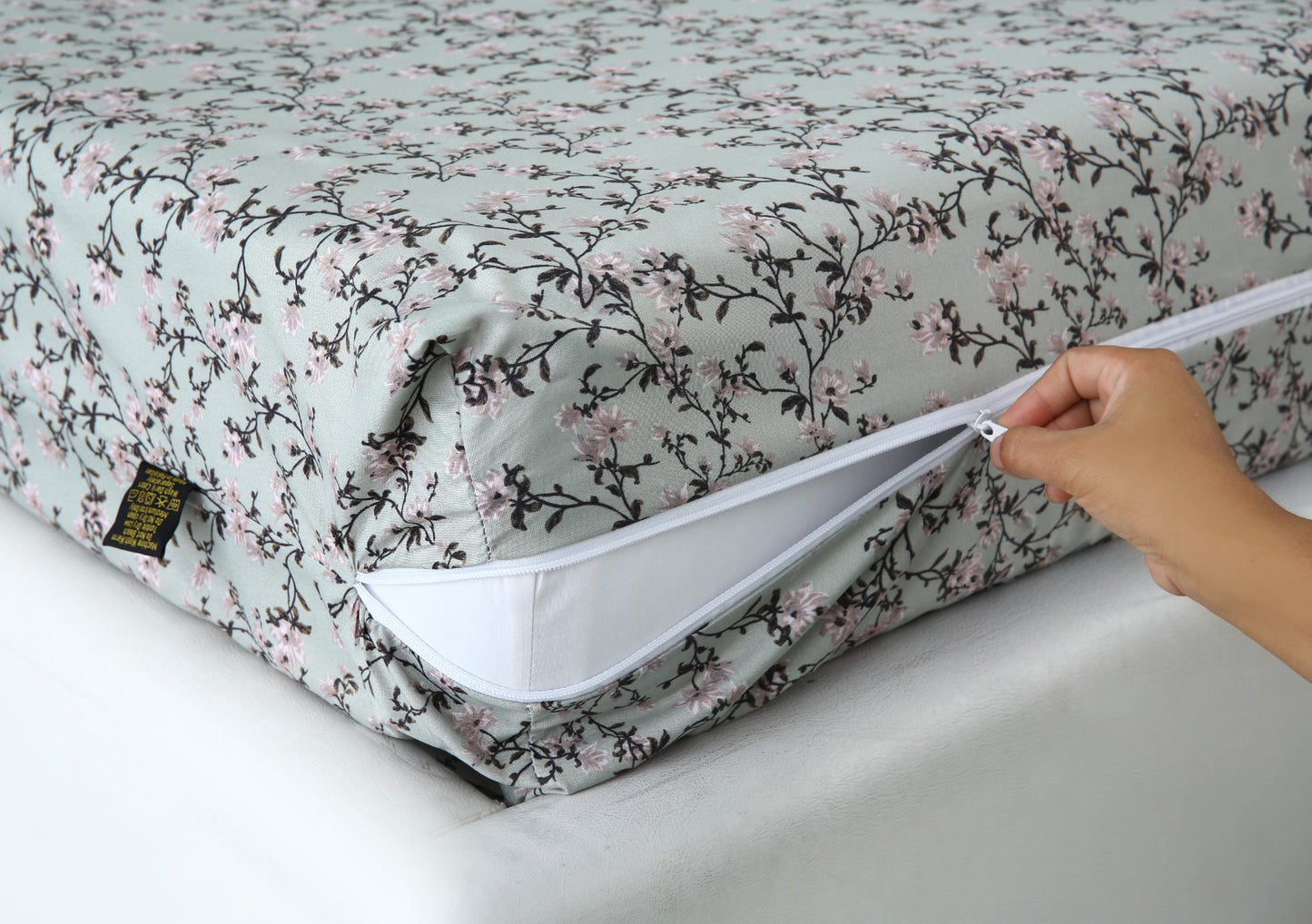 Zipper Mattress Cover Printed-Yarrow Protectors Apricot