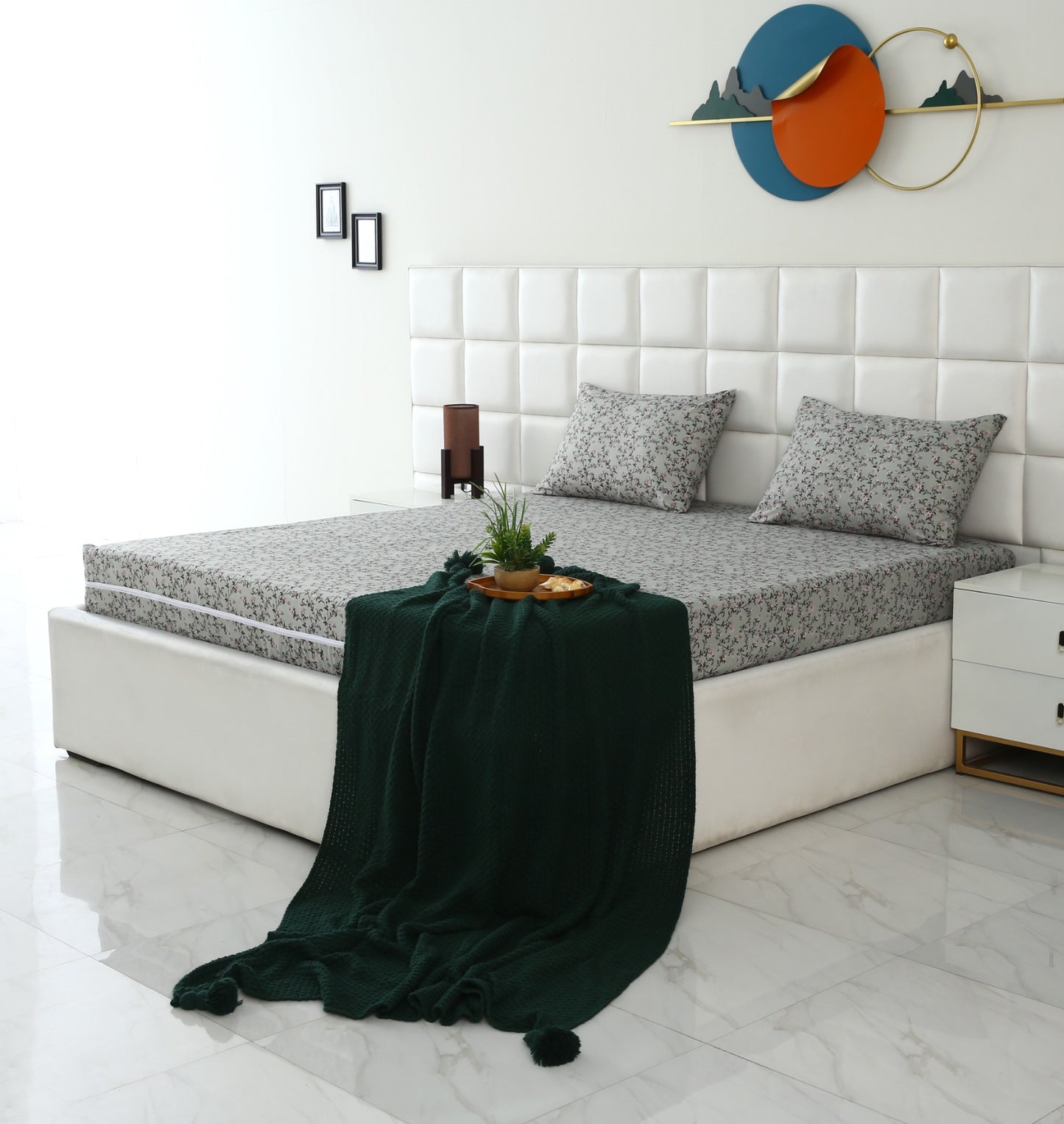 Zipper Mattress Cover Printed-Yarrow Protectors Apricot