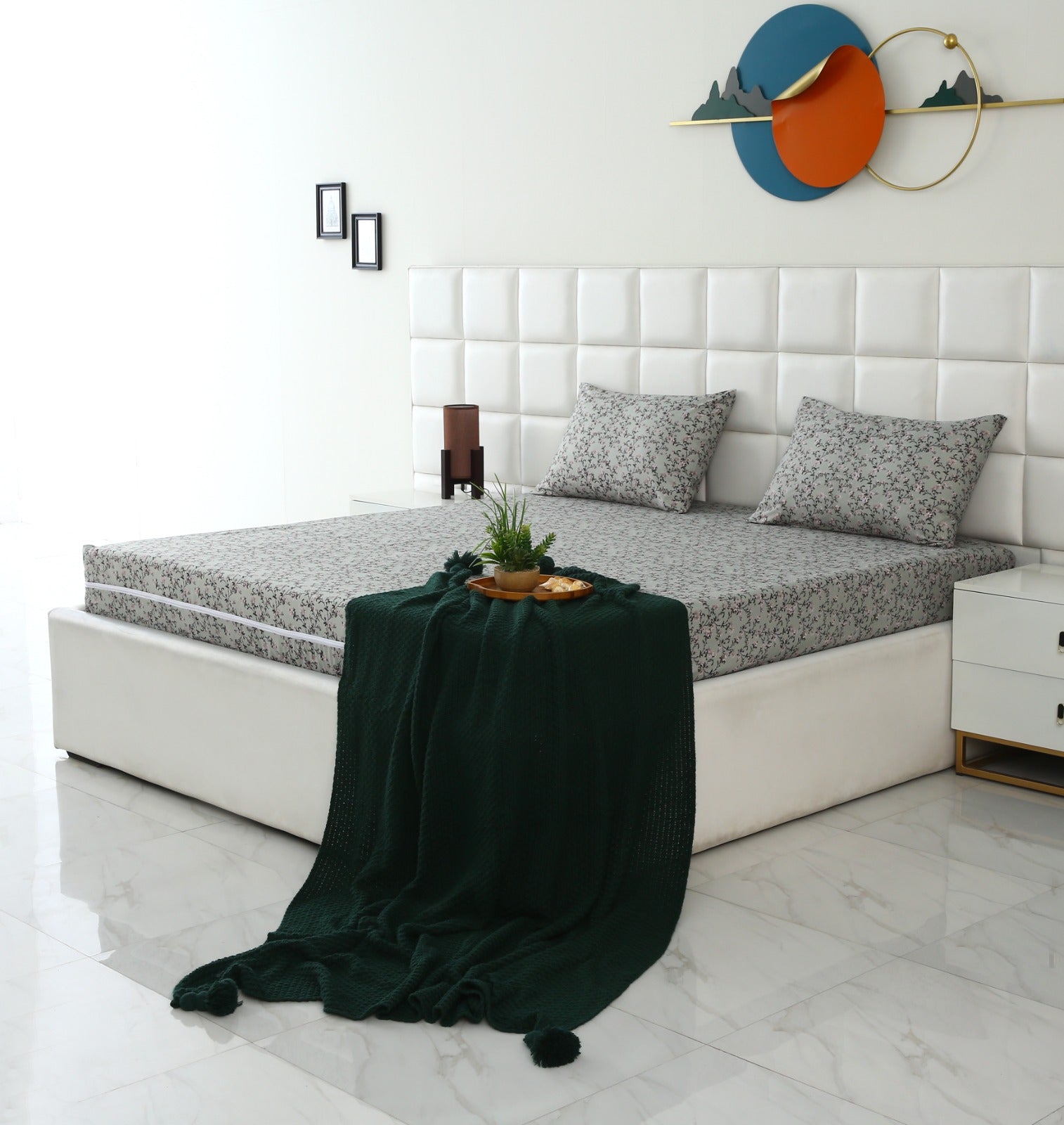Zipper Mattress Cover Printed-Yarrow Protectors Apricot