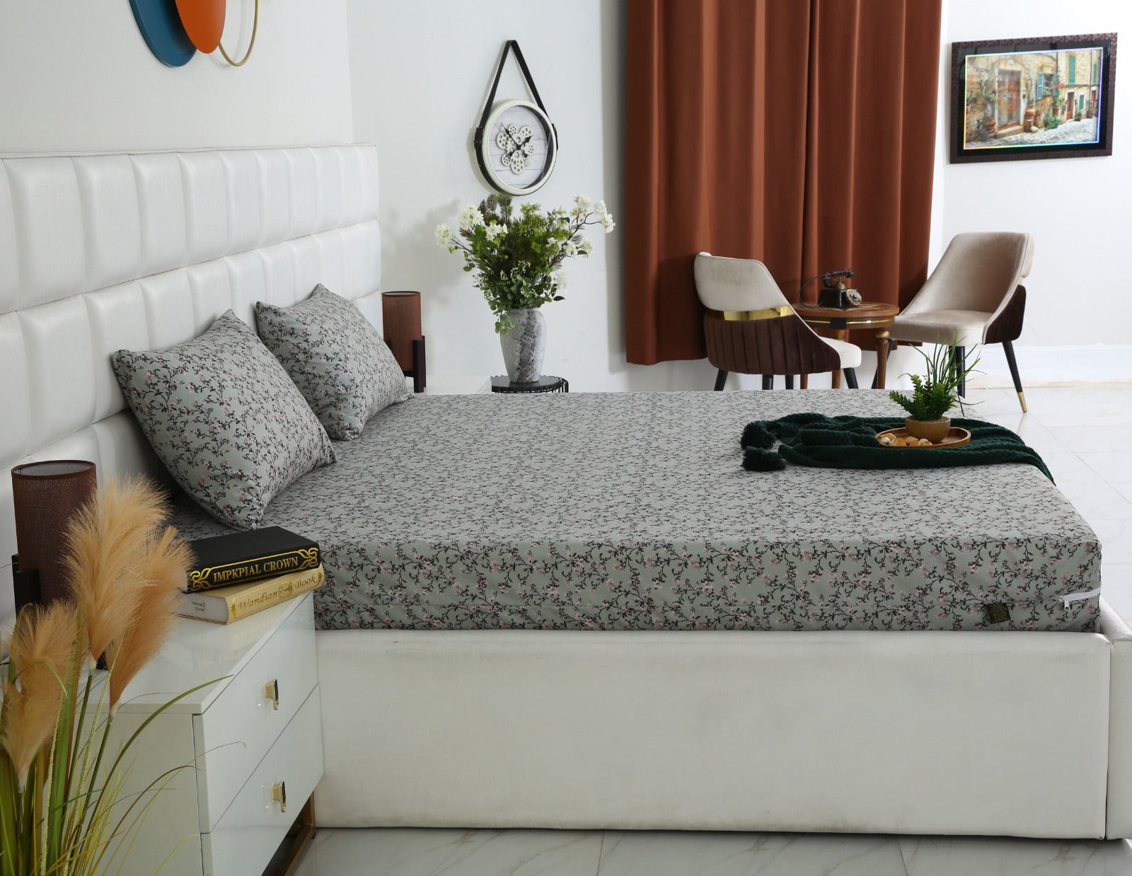 Zipper Mattress Cover Printed-Yarrow Protectors Apricot