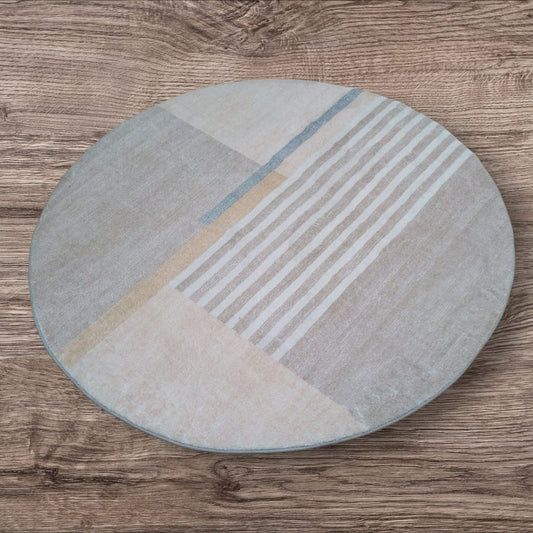 Living Room Rug 120 CM Round-Pastel Shades Apricot