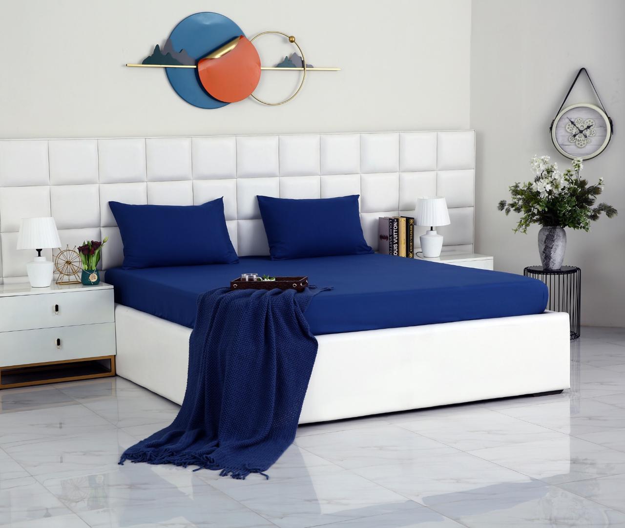 100% Water Replant Fitted Sheet-Blue