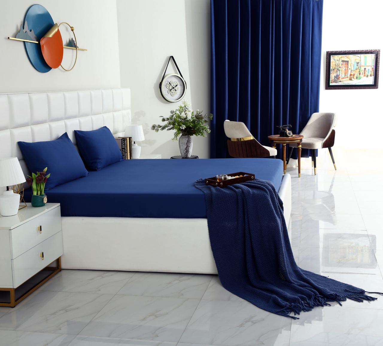 100% Water Replant Fitted Sheet-Blue